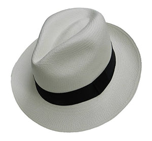 Equal Earth New Genuine Panama Hat Rolling Folding Quality with Travel Tube - White (59cm)