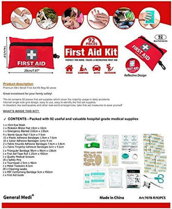 First Aid Kit mini , 92 Pieces Small First Aid Kit - For Travel Home Office Camping