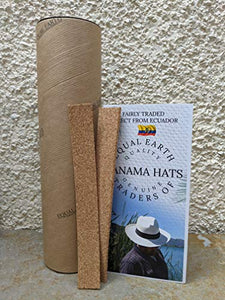 Equal Earth New Genuine Panama Hat Rolling Folding Quality with Travel Tube - White (59cm)