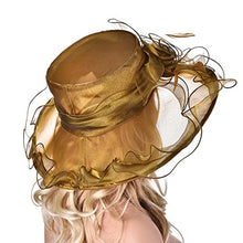 Load image into Gallery viewer, Lawliet Womens Ladies Organza - wedding hat (Gold) | j and p hats