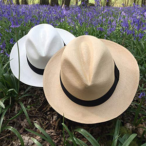 Equal Earth New Genuine Panama Hat Rolling Folding Quality with Travel Tube - Natural (61cm)