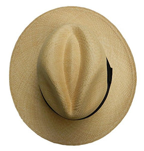 Equal Earth New Genuine Panama Hat Rolling Folding Quality with Travel Tube - Natural (61cm)