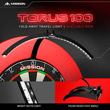 Load image into Gallery viewer, Mission Darts TOR100 Torus 100 | Dartboard LED Folding Portable Travel Lighting System, Sand Blasted Black