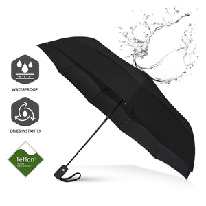 Repel Umbrella Windproof Travel Umbrella - Compact, Light, Automatic, Strong and Portable - Wind Resistant, Small Folding Backpack Umbrella for Rain - Men and Women