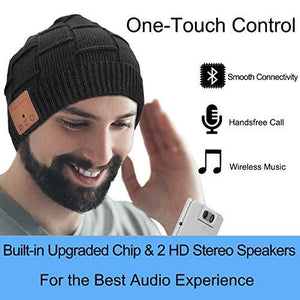 Bluetooth Beanie Hat Headphones Wireless Headset Winter Music Cap with Stereo Speakers - J and p hats Bluetooth Beanie Hat Headphones Wireless Headset Winter Music Cap with Stereo Speakers