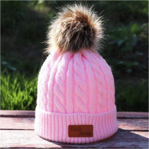 Children's winter knitted hats heavy knit with or without bobble great choice of colours-J and p hats -