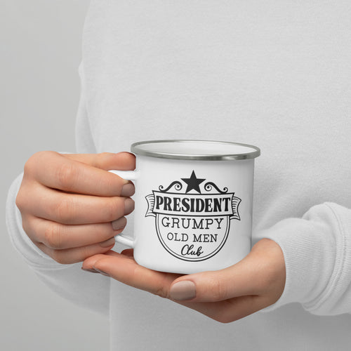 Grumpy old man club Enamel Mug ideal dad present - j and p hats