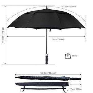 Golf Umbrella Windproof Large 62 Inch, Automatic Open, - J and p hats Golf Umbrella Windproof Large 62 Inch, Automatic Open,