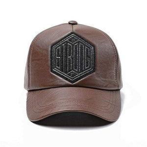 Leather Lookalike Baseball Cap Mens Adjustable Baseball Caps-J and p hats -