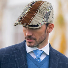 Load image into Gallery viewer, Flat Cap for Men - mens Patchwork Flat Cap