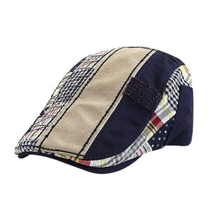 Flat Cap for Men - mens Patchwork Flat Cap