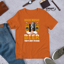 Load image into Gallery viewer, Rock Music And Beer T shirt - j and p hats