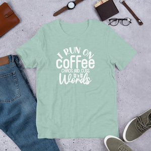 i run on coffee and cuss words Shirt | j and p hats 