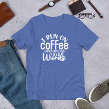 Load image into Gallery viewer, i run on coffee and cuss words Shirt | j and p hats 