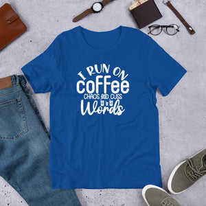 i run on coffee and cuss words Shirt | j and p hats 