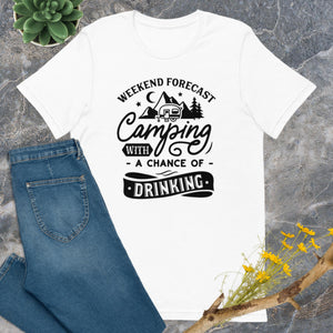 Camping fan t shirt, fun camping t shirt logo | j and p hats